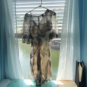 Sheer dress with attached slip
